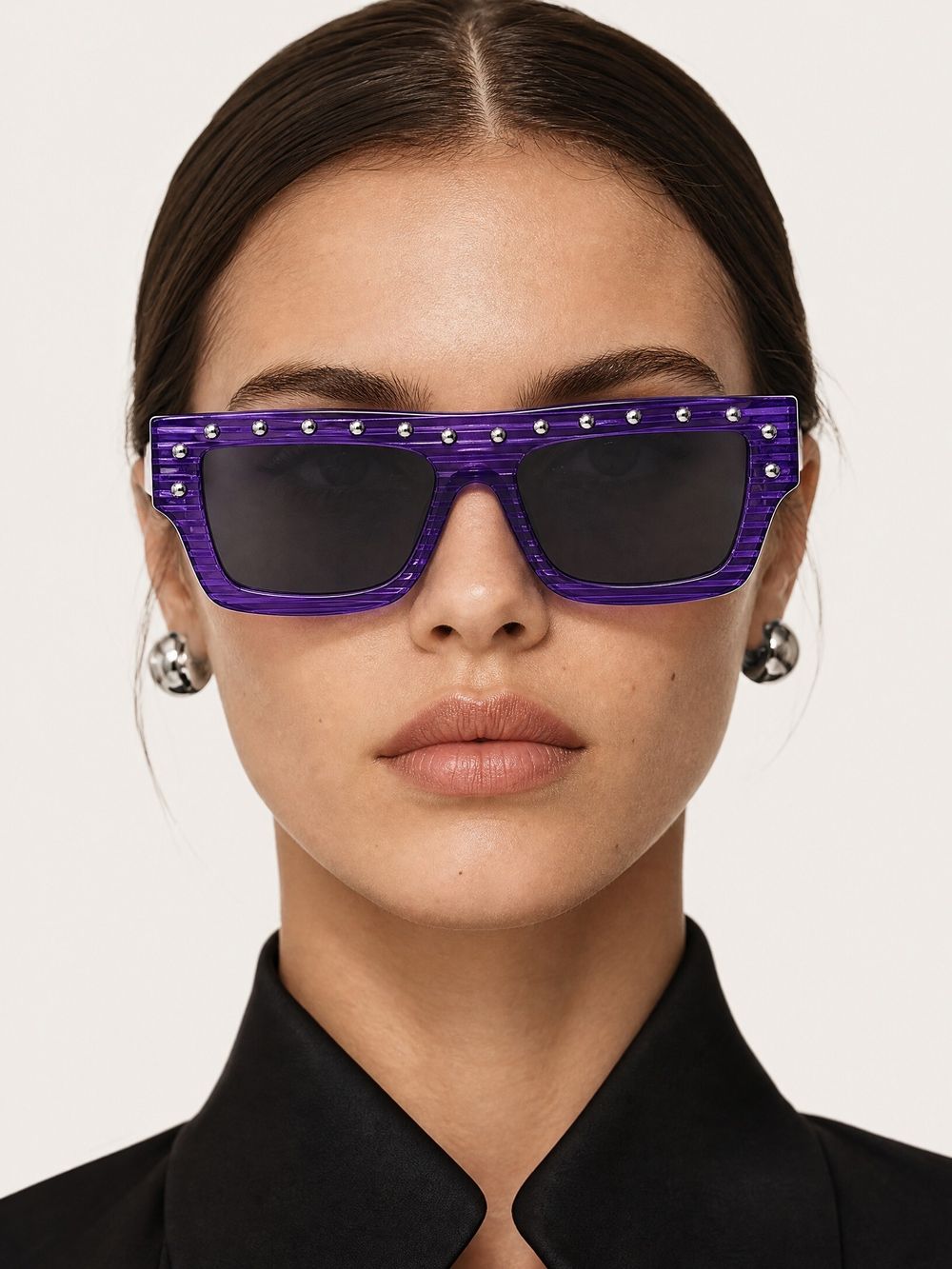 Palm Angels Purple Studded Sunglasses PERI008 - Brand New