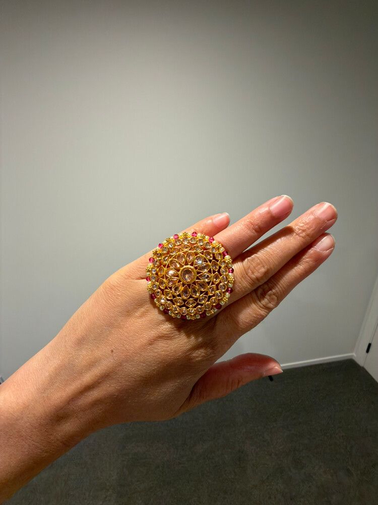 Gold and Pink Jewellery Ring
