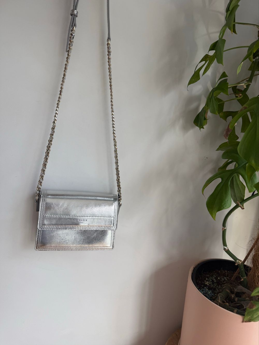 Ted Baker Silver Metallic Crossbody Bag