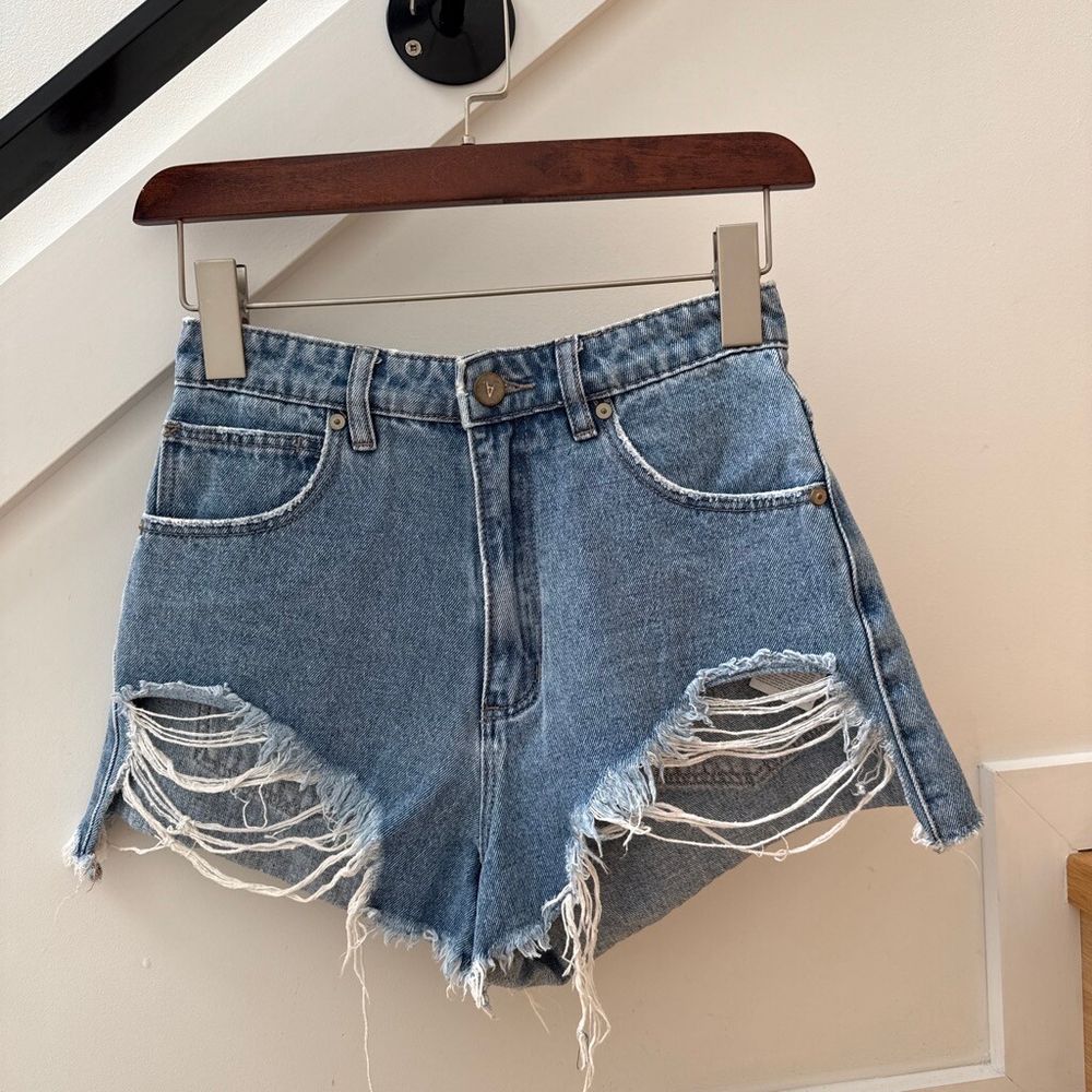 Abrand Jeans A High Relaxed Short Blue Denim Shorts