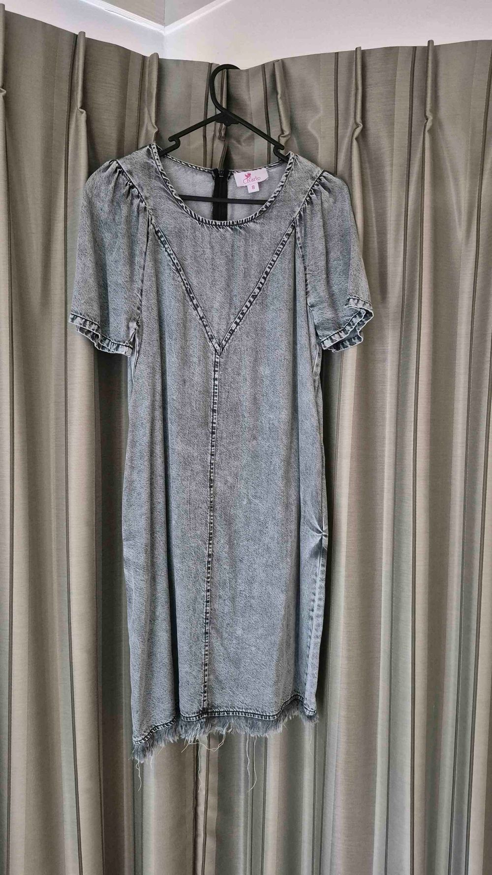 Charlo Distressed Denim Dress