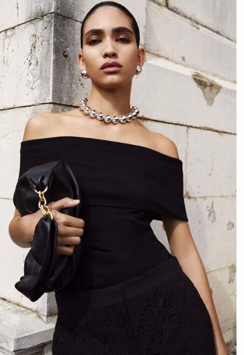Cos Black Off Shoulder Top
