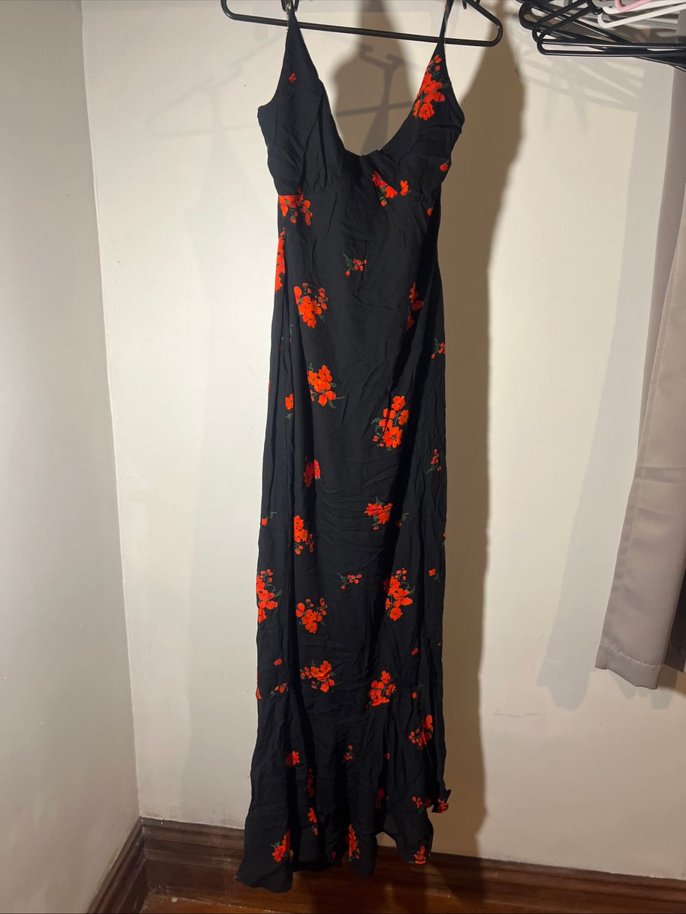 Princess Polly - maxi black and red floral on Designer Wardrobe