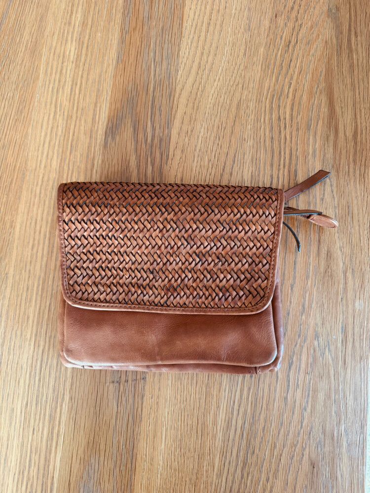 woven leather bag