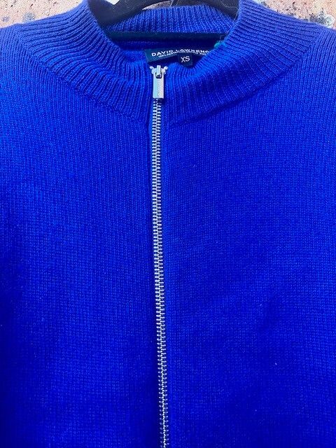 Cobalt Blue Merino wool zip-up cardigan