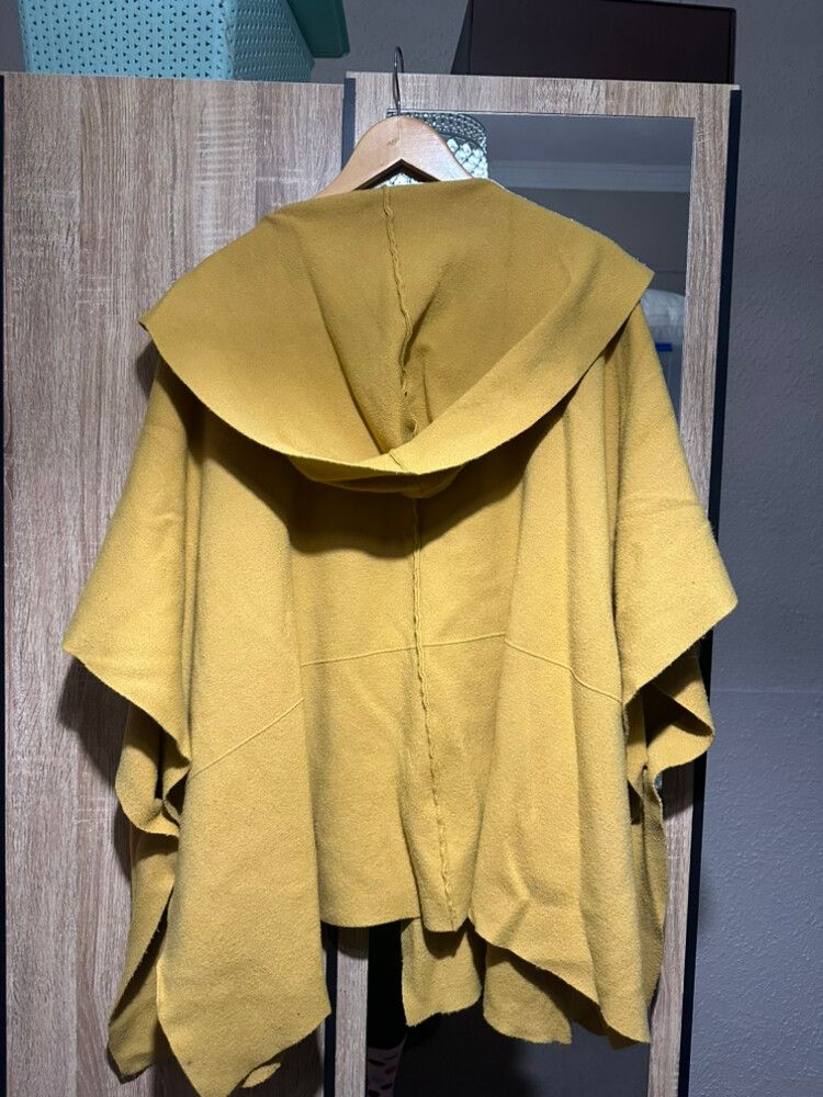Mustard Hooded Poncho