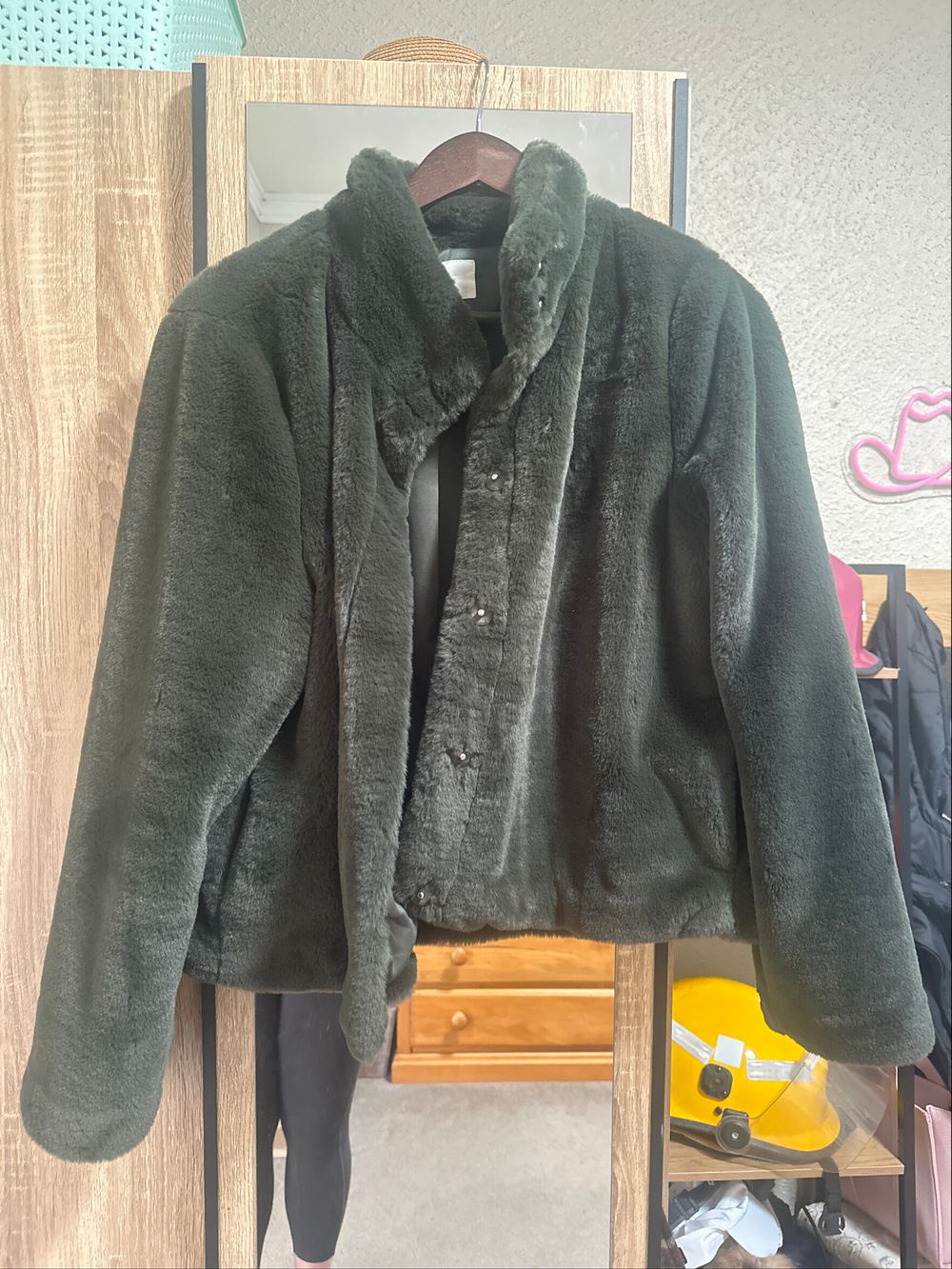 Whistle Green fake fur Jacket