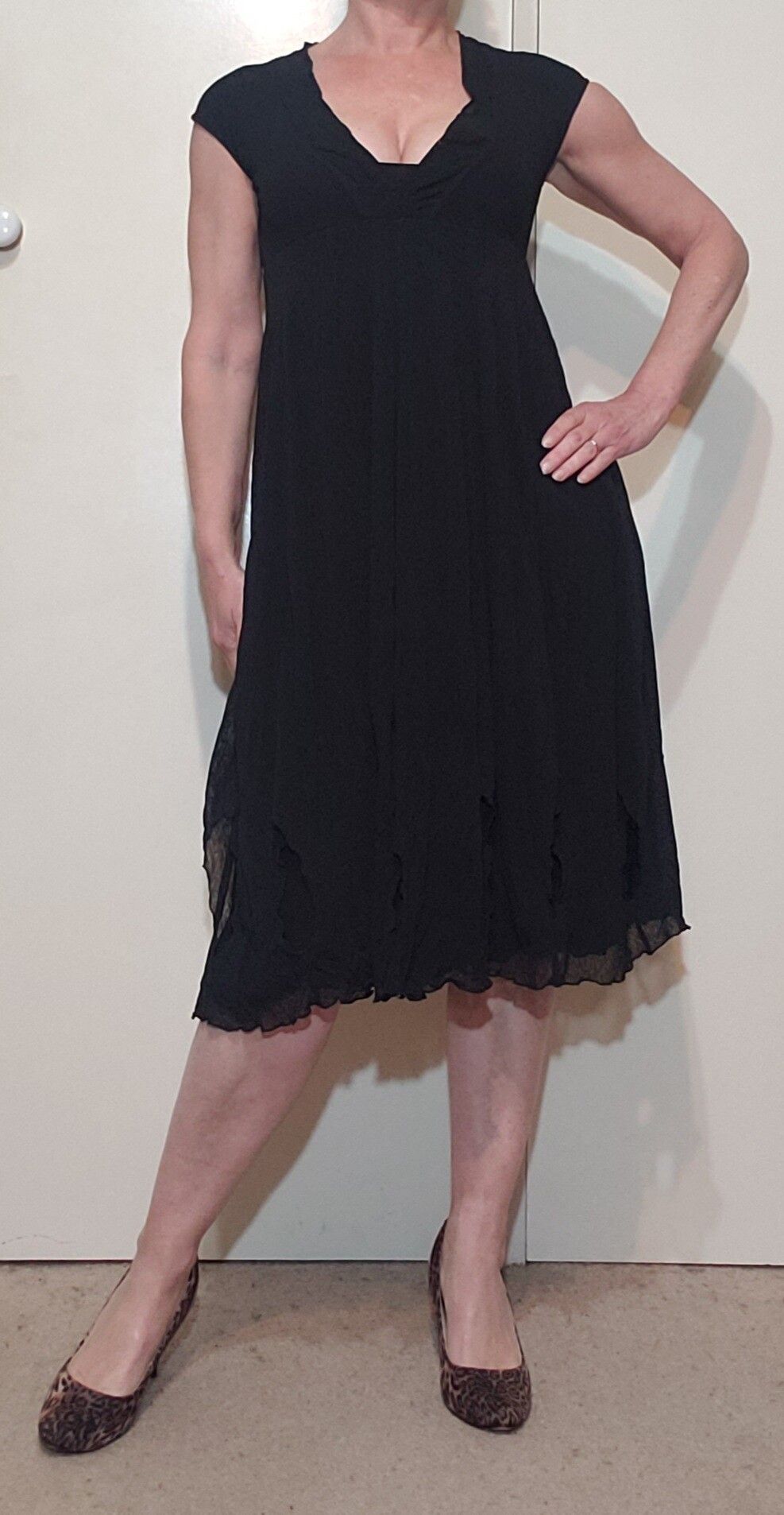 Black, Net/mesh Dress
