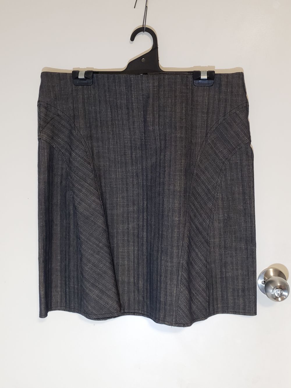 Grey/Blue Stretch Denim Skirt