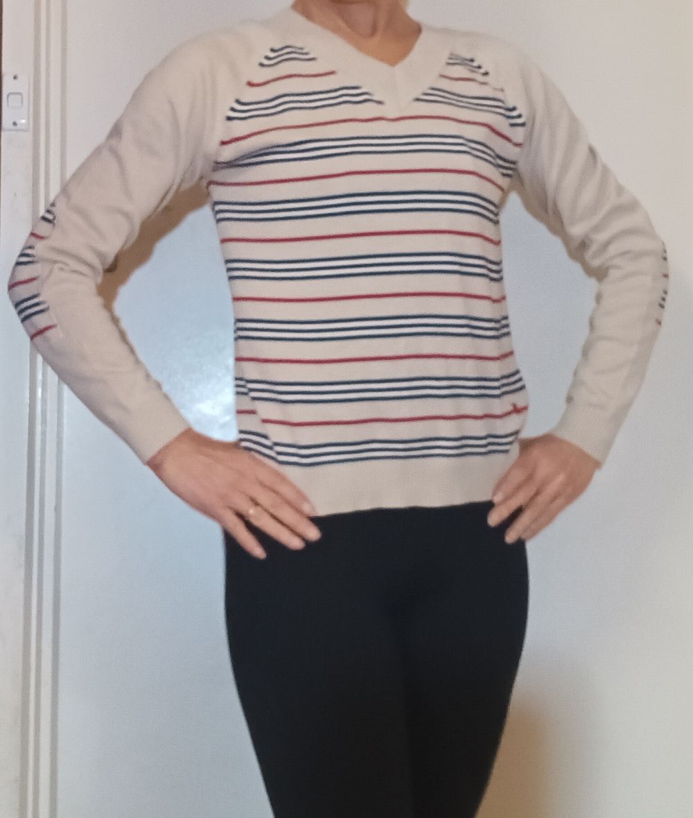 Classic Stripe V neck, Knit Jumper