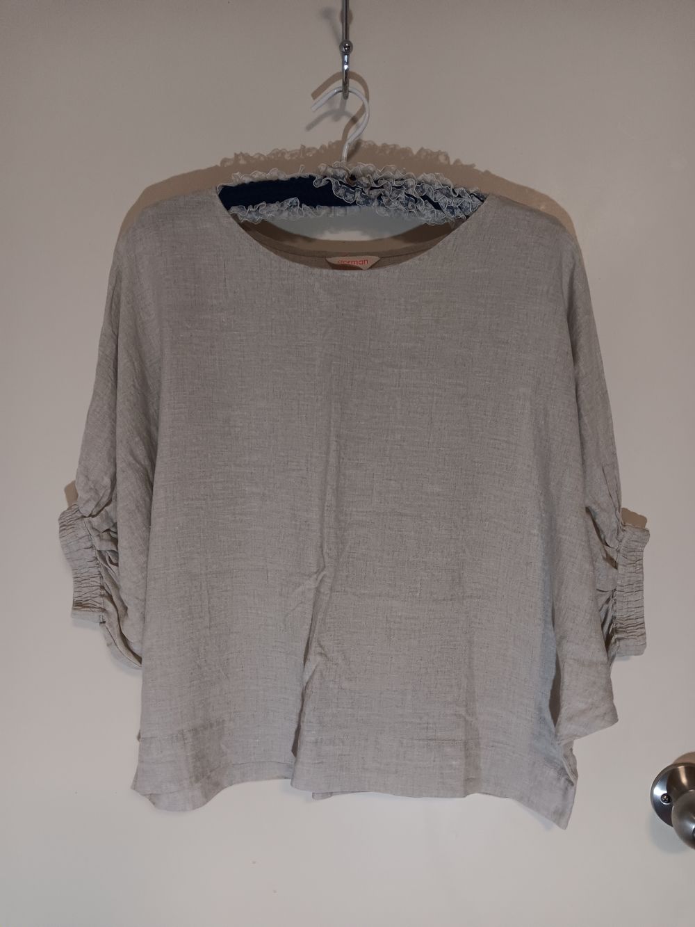 Natural Linen Loose Top.