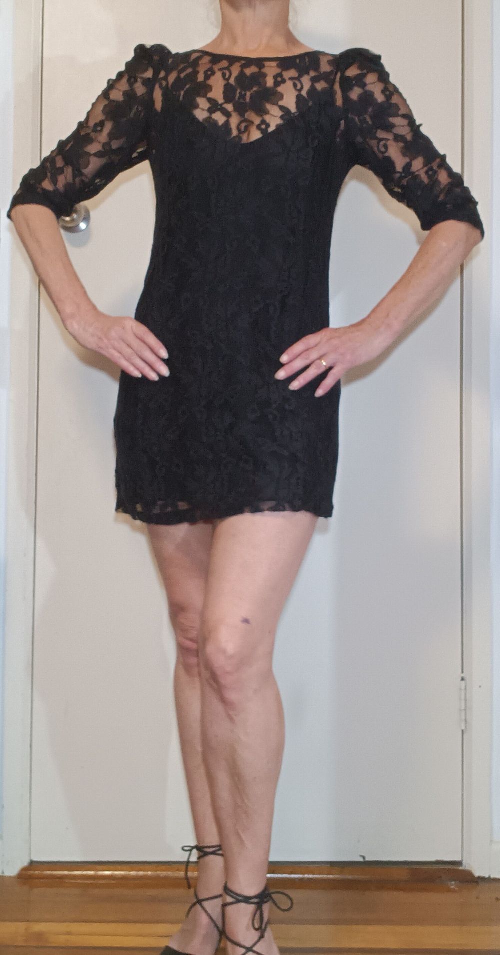 Little Black Lace Mini Dress