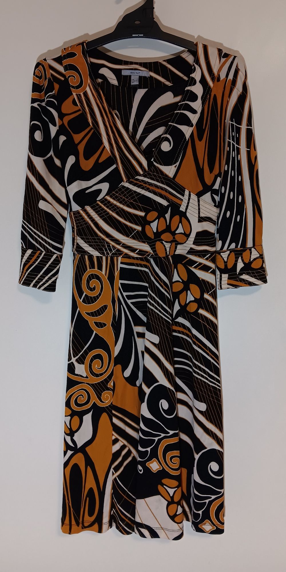 Retro,Brown and Cream Dress