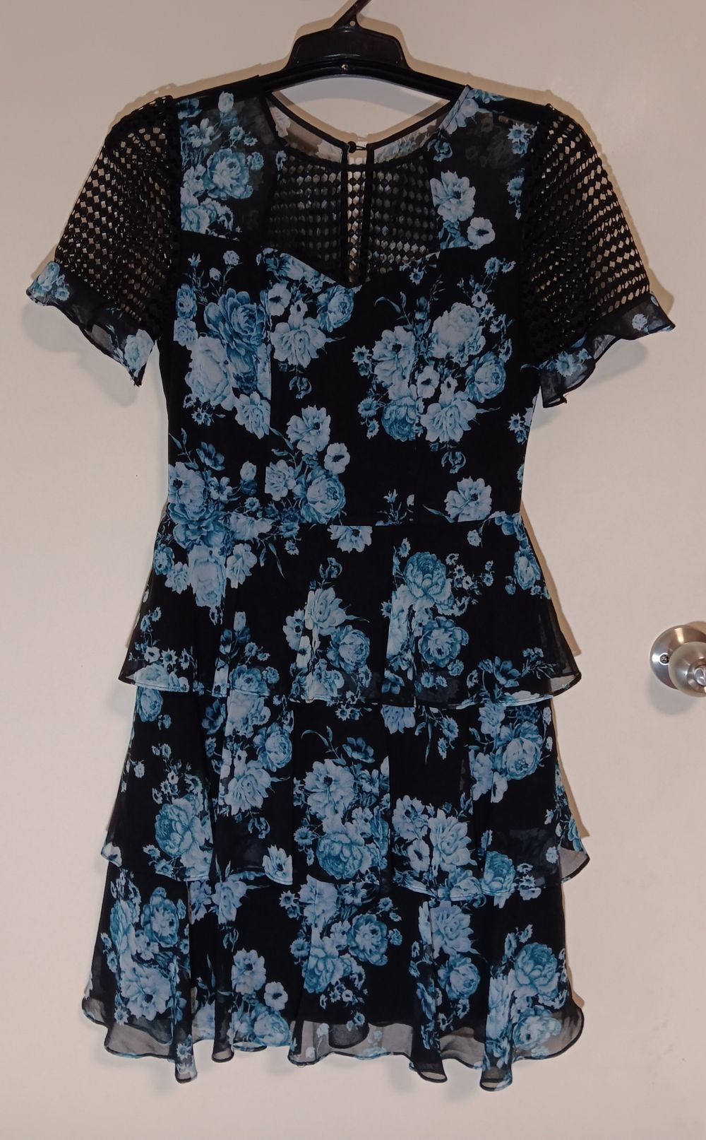 Blue Floral Tier Dress