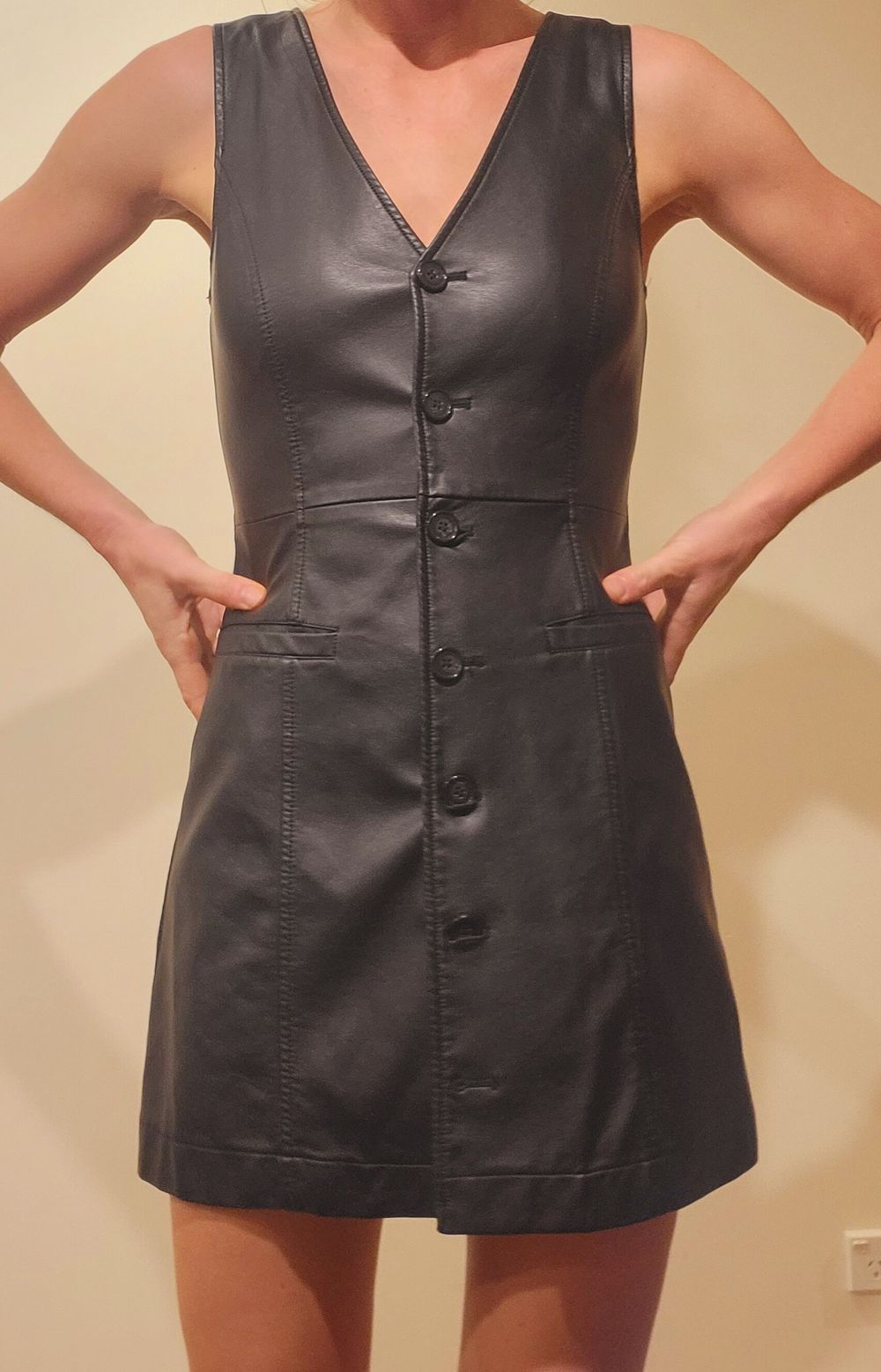 Glassons - Black leather dress on Designer Wardrobe