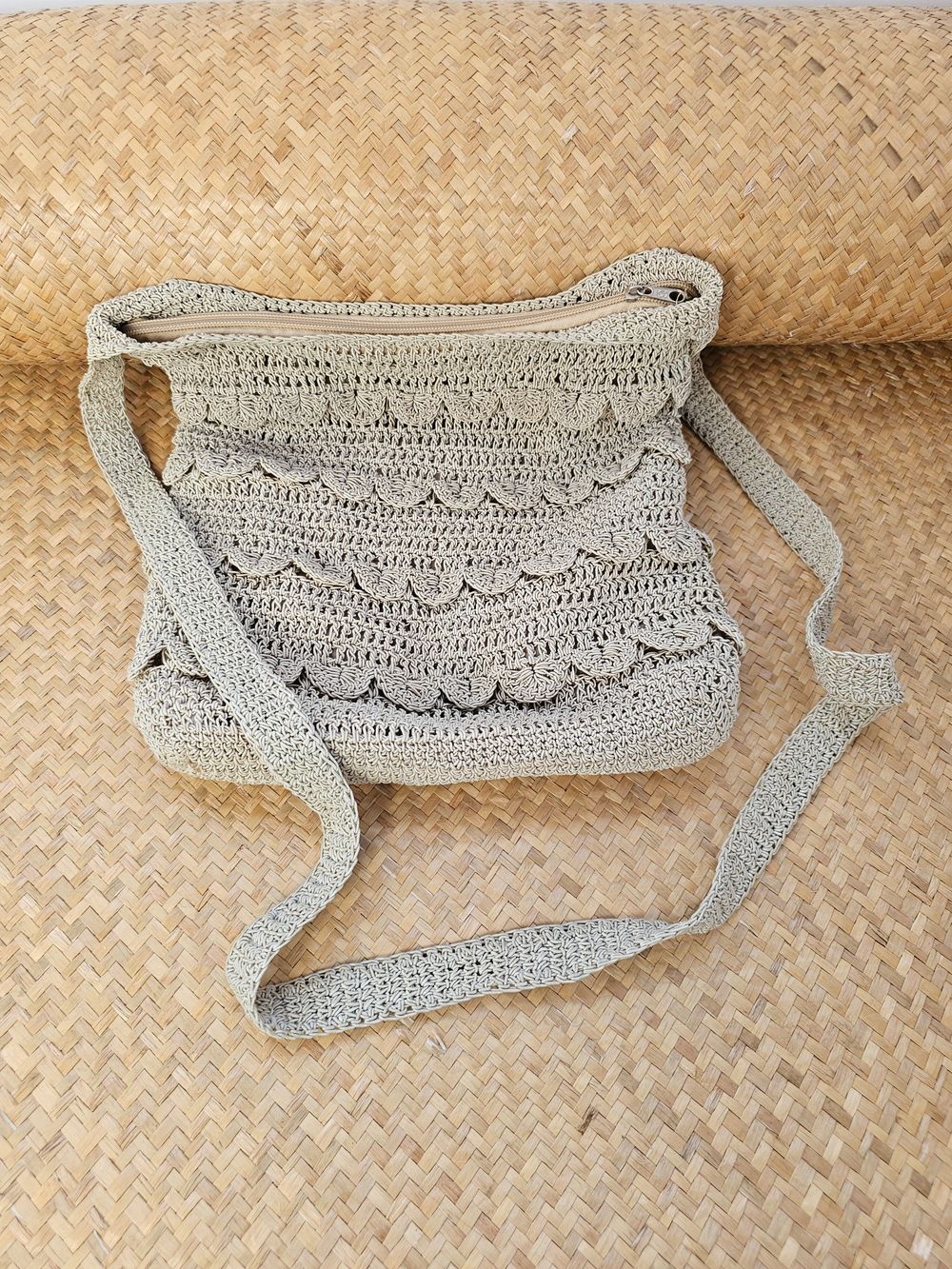 Handmade zipped Tote bag from Greece 100%Cotton