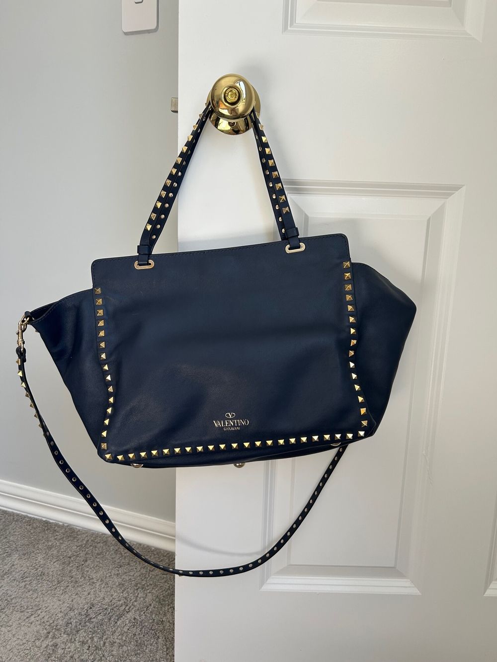 Valentino Navy Leather Handbag
