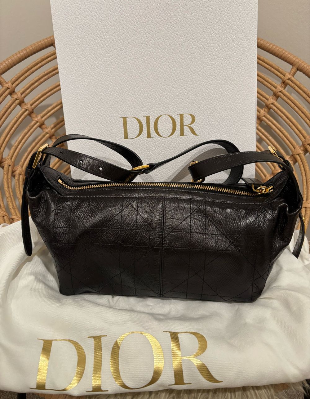 Brand New Christian Dior Black D-Journey small bag