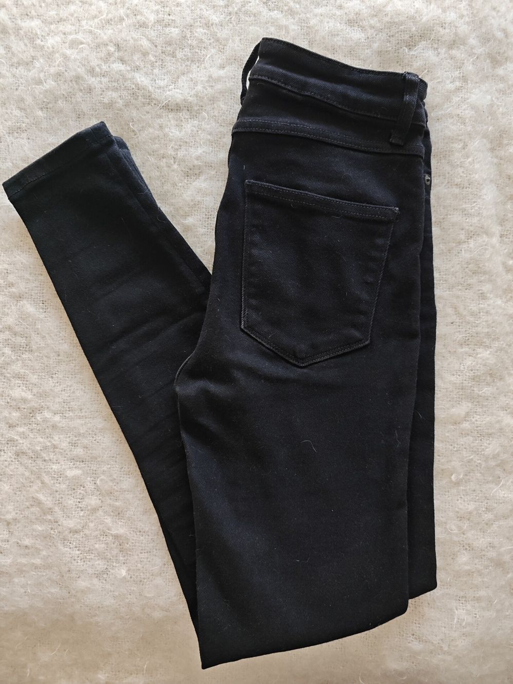 High waisted slim fit black denim
