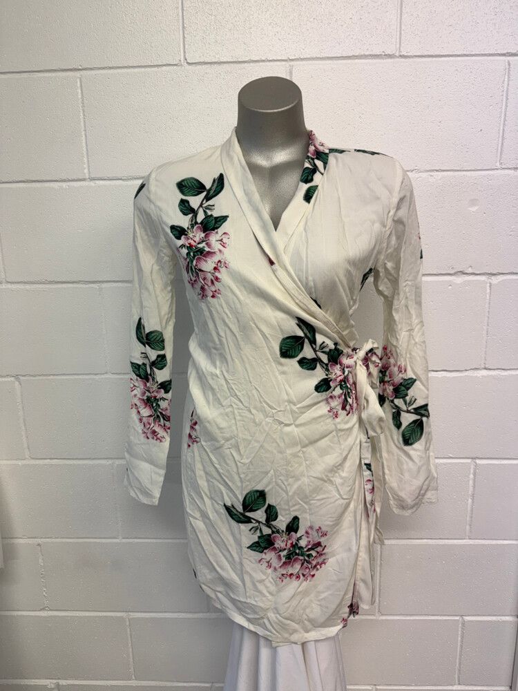RUBY White Floral Wrap Dress
