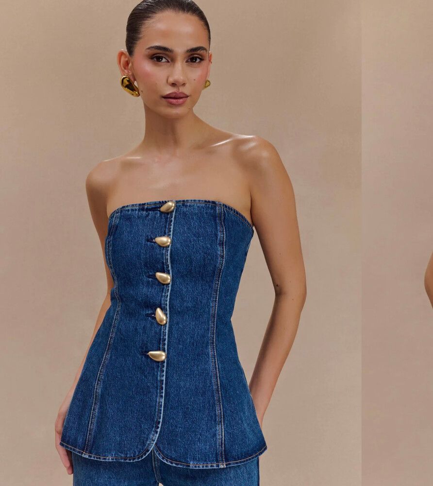 Meshki Lennox strapless top
