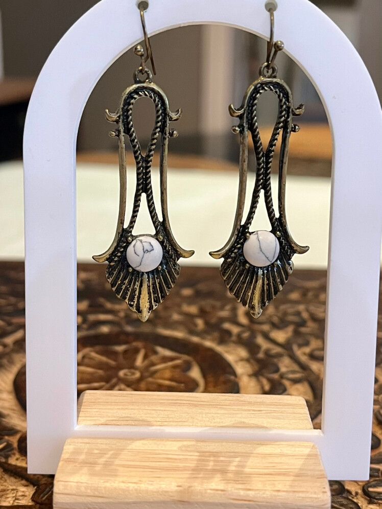 SAMANTHA WILLS LOVE LIKE WINTER EARRINGS IN ANTIQUE GOLD WITH HOWLITE
