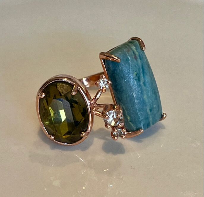 ⚜️MIMCO INFLORESCENCE RING IN ROSE GOLD WITH A COMBINATION OF STONES - 7.5 -BNWOT