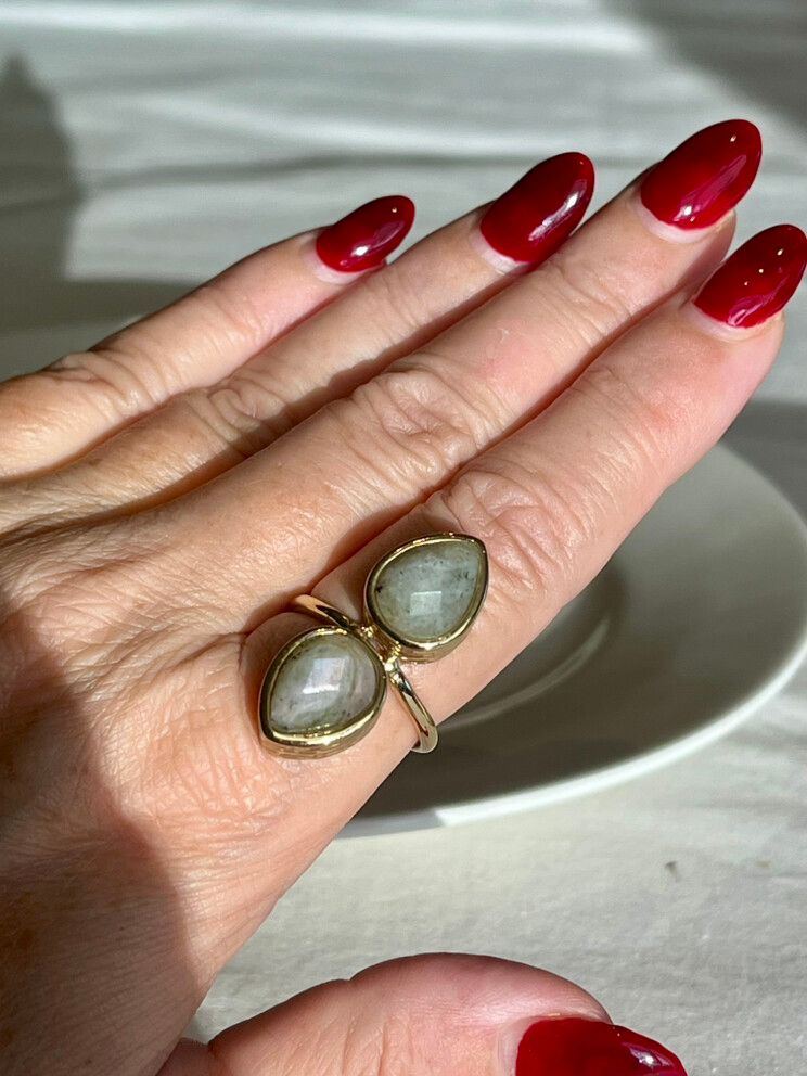 ⚜️SAMANTHA WILLS HERE COMES THE SUN RING IN GOLD WITH QUARTZITE SIZE 7.25