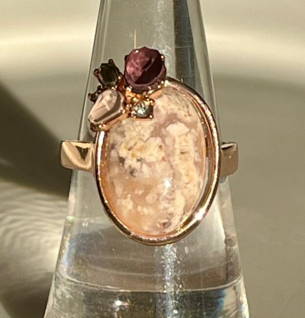⚜️RARE MIMCO ROSE GOLD RING WITH GENUINE GEMSTONES - 7.5 - INNC