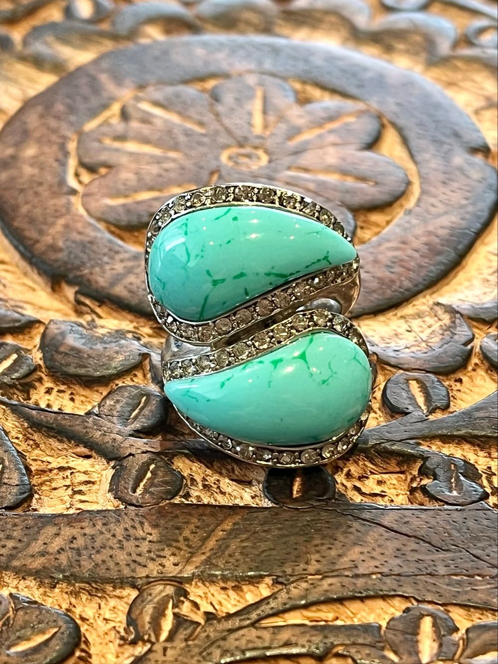 ⚜️SAMANTHA WILLS RUNNING HEART RING IN SILVER & TURQUOISE SIZE 7