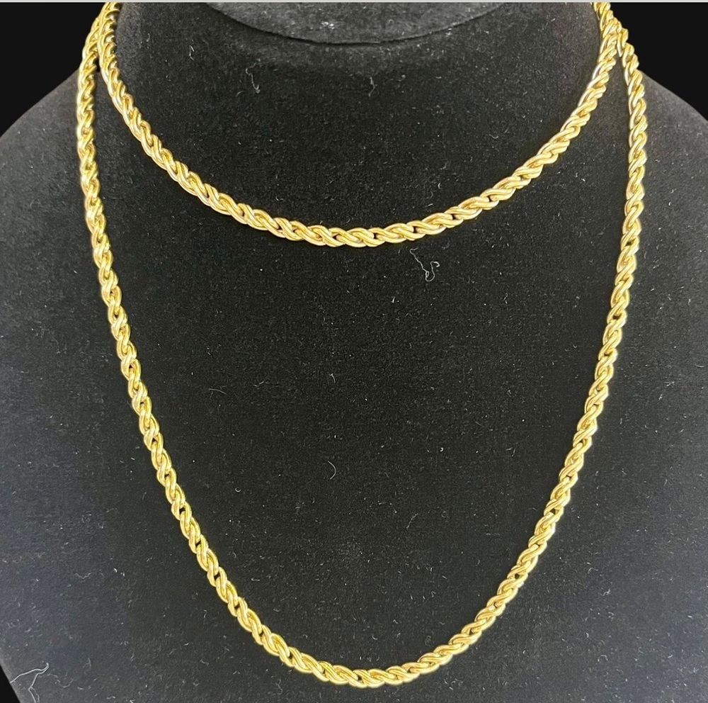 ⚜️VINTAGE EMMA PAGE GOLD PLATED ROPE CHAIN NECKLACE - C. 1980’s