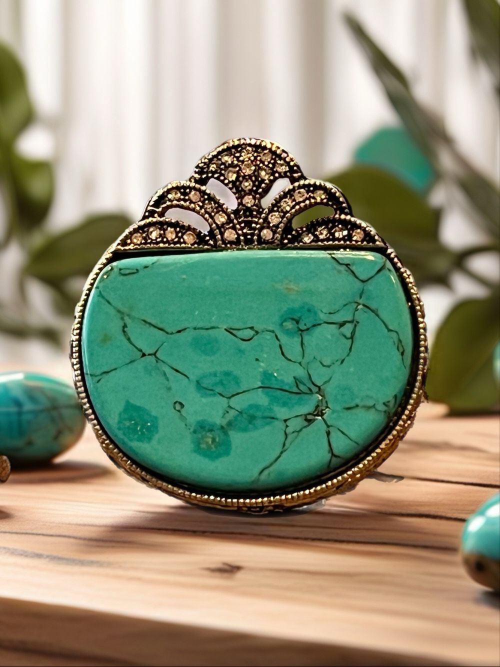 ⚜️SAMANTHA WILLS SUNDAY AT THE WINDSOR RING IN SILVER WITH TURQUOISE & CRYSTALS