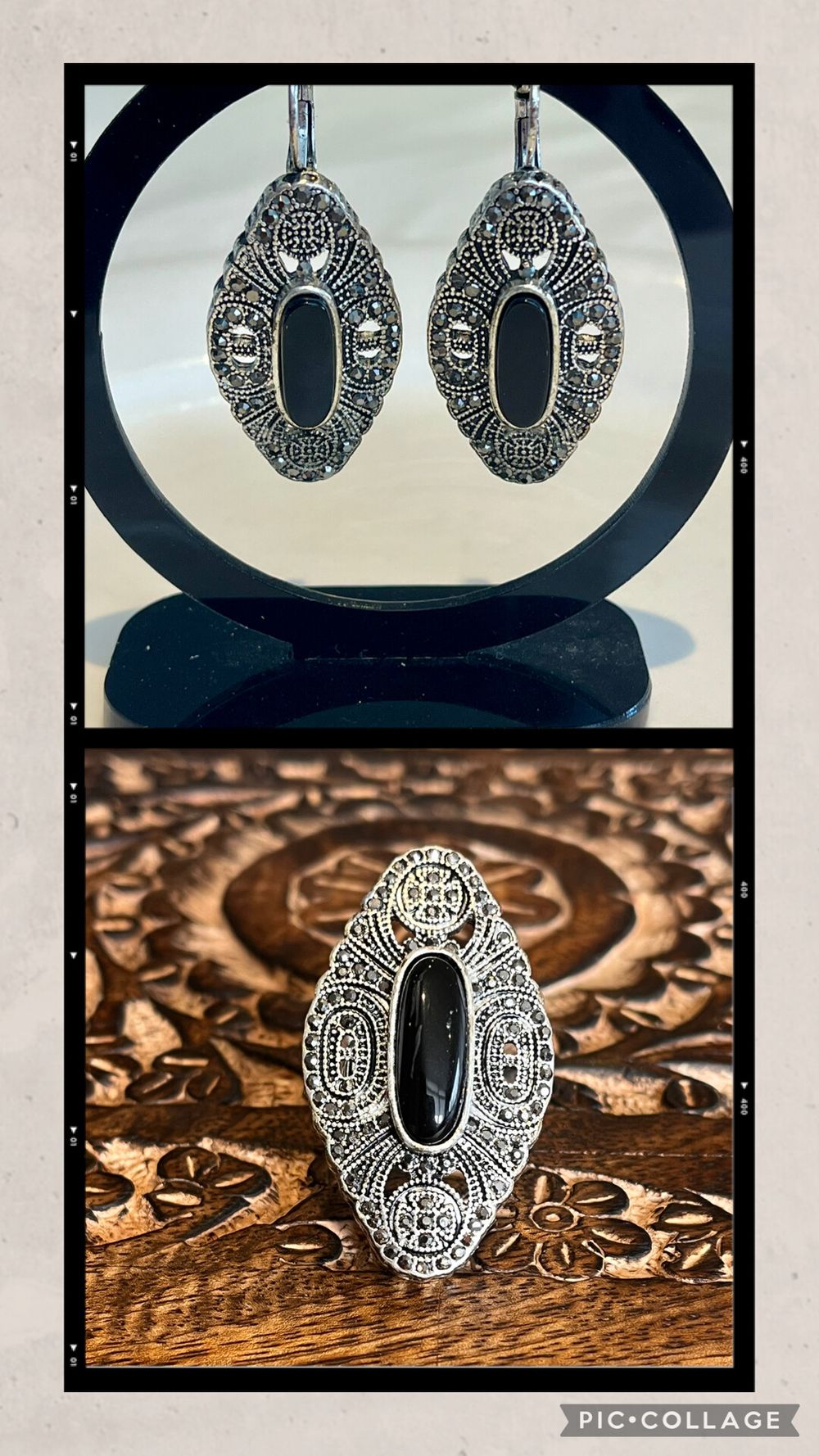 ⚜️SAMANTHA WILLS NIGHT MOVES JEWELLERY SET IN SILVER WITH ONYX & MARCASITES