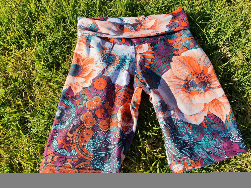 Floral high rise bike shorts