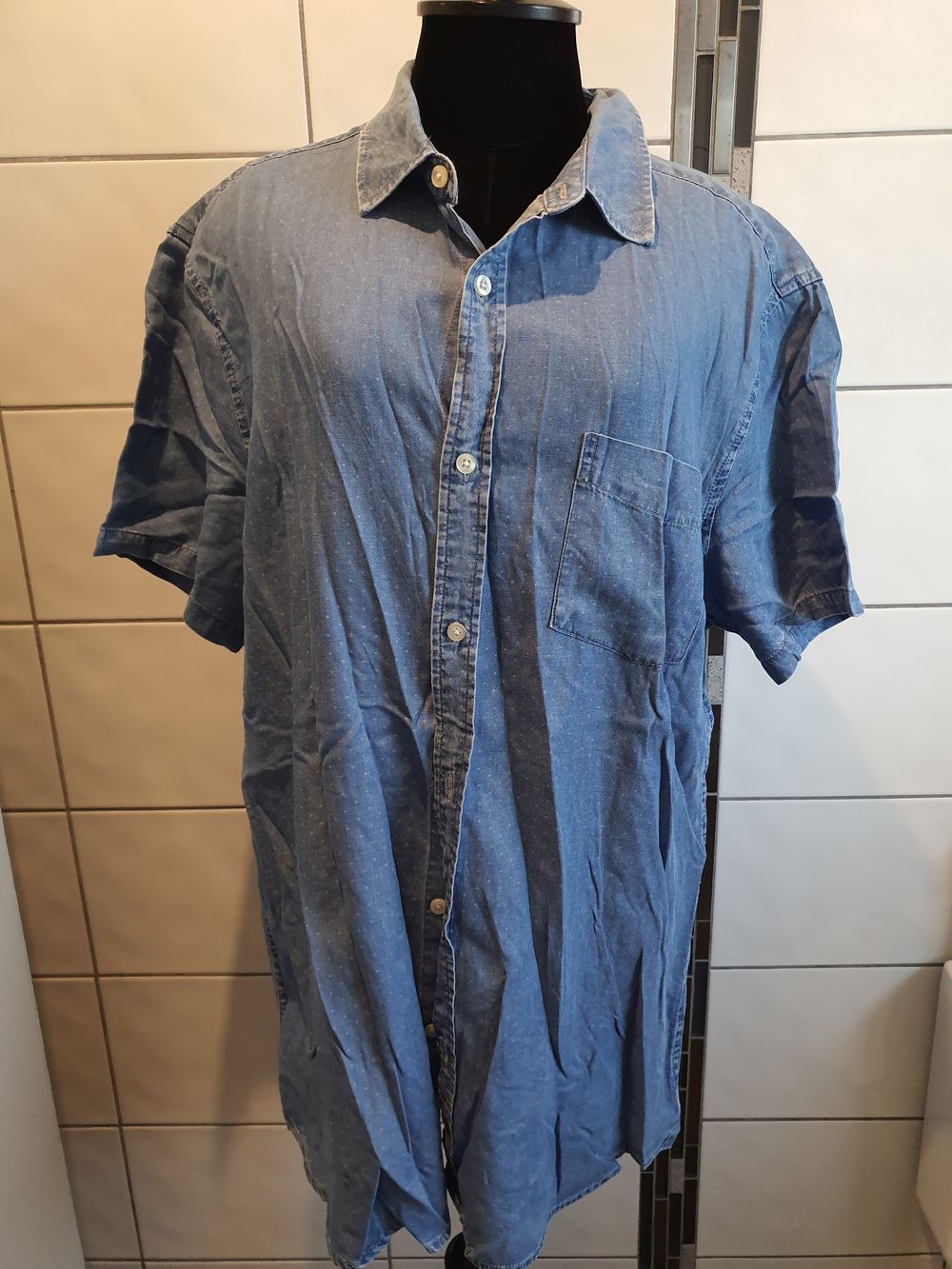 Short sleeve denim shirt