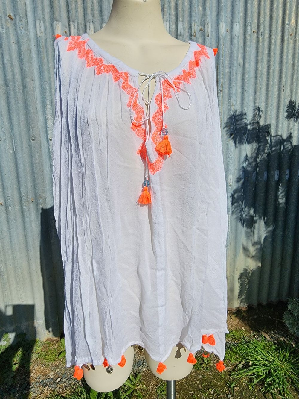 Cotton free size top / cover up