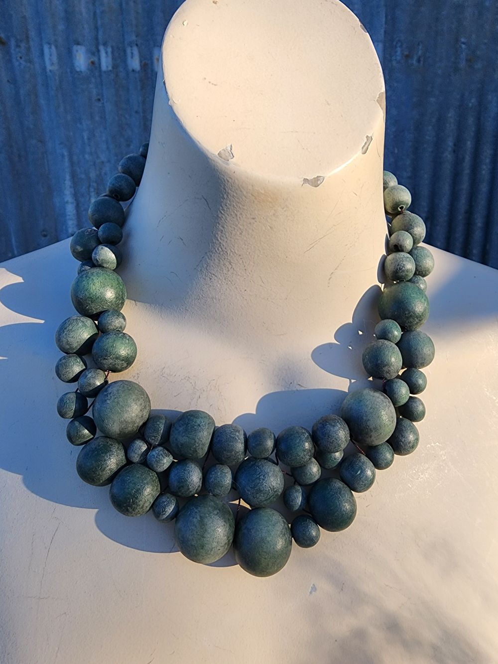 Wooden beaded necklace