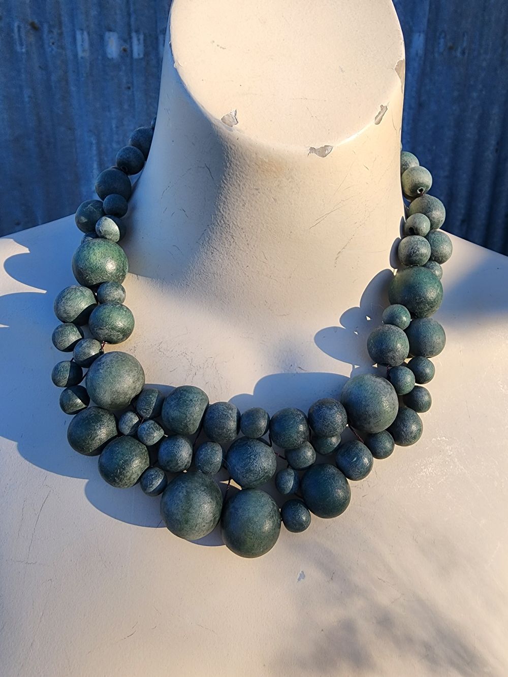 Wooden beaded necklace
