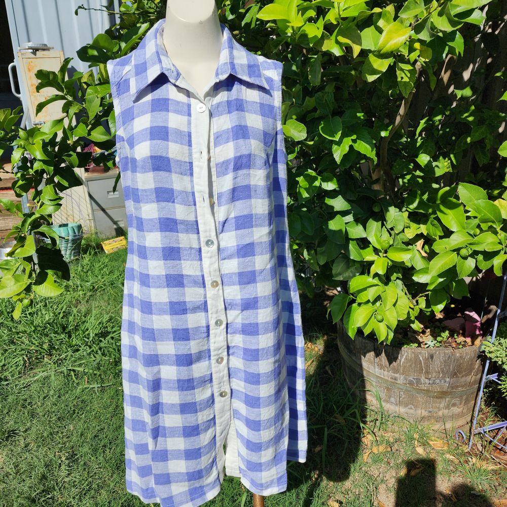 Linen shirt dress