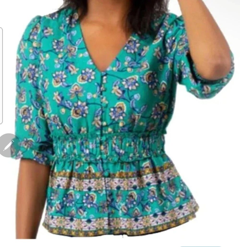 Floral peplum boho style top