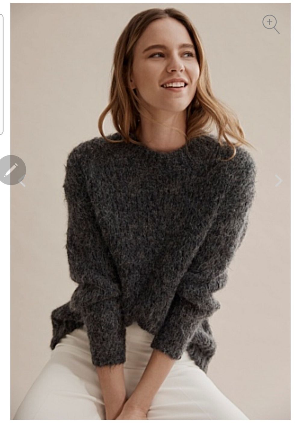 Fluffy oversized knit sweater