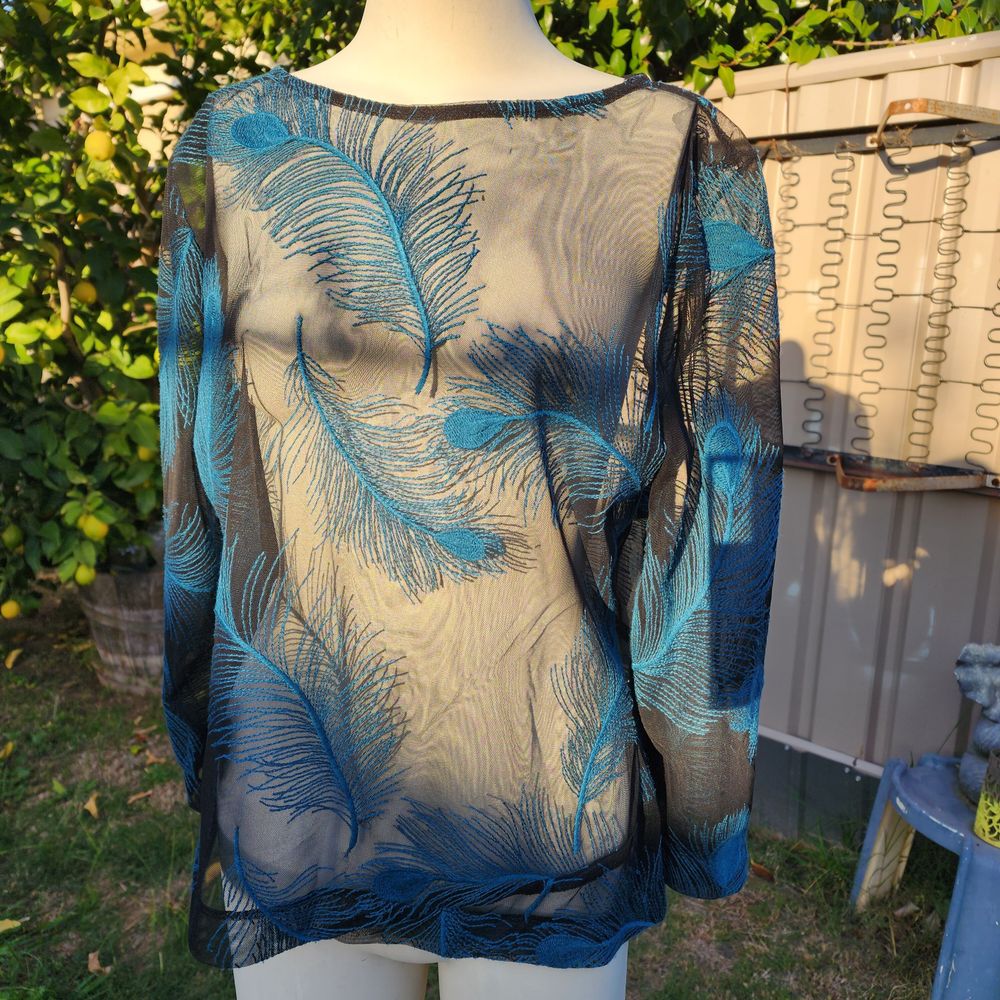Sheer embroidered top
