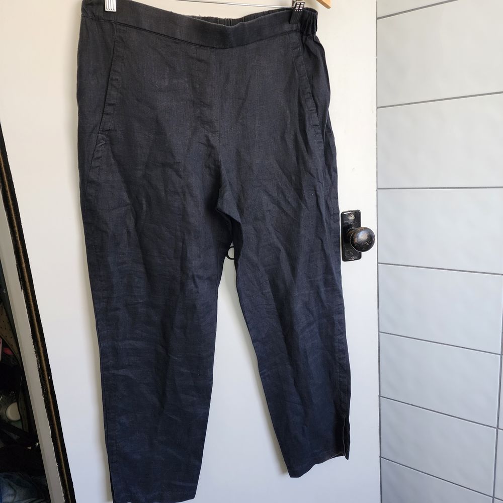 Sussan black linen pants
