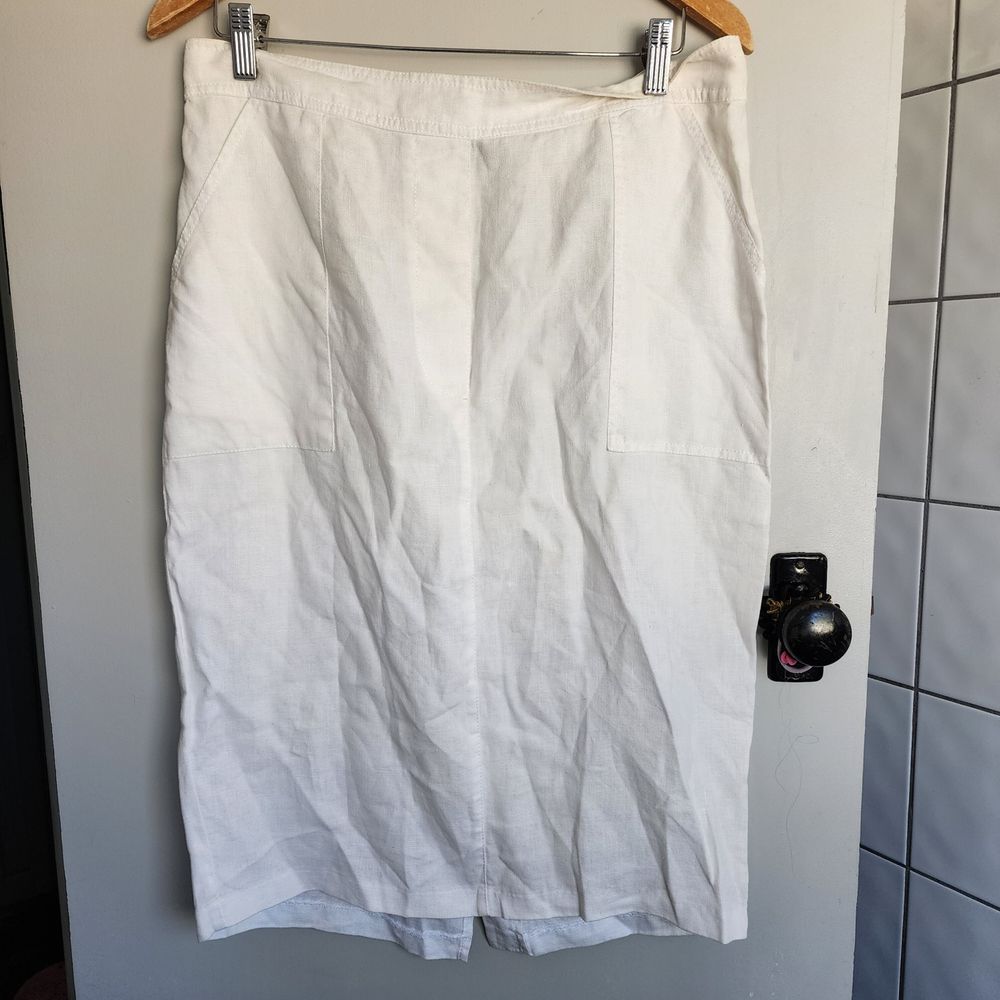 Ping Pong White Linen Skirt