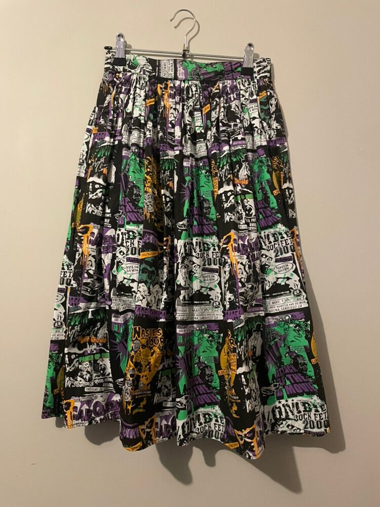 Hell Bunny Be Afraid Halloween Skirt