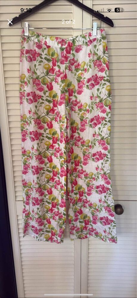 Palm Noosa Floral Pants. Linen.
