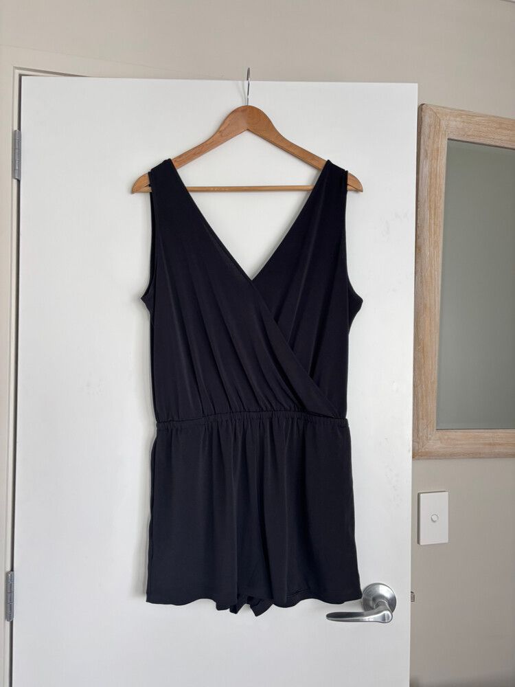 Ladies Black Playsuit By Mango - Size M = NZ 10 - Jumpsuit Romper