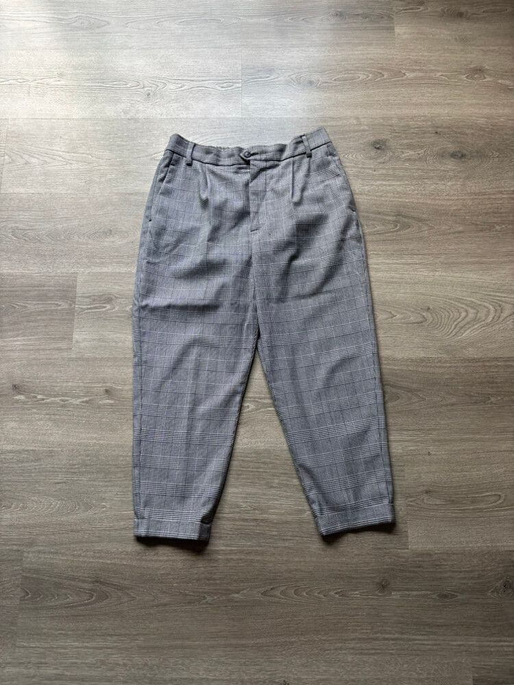 Zara Woman Grey Check Pants - Size M