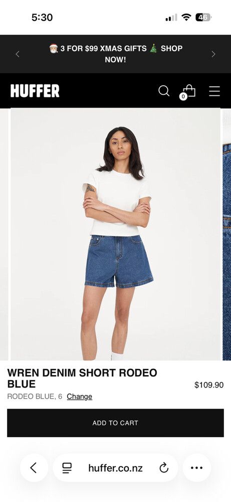 Huffer Ladies Denim Shorts - Size 14