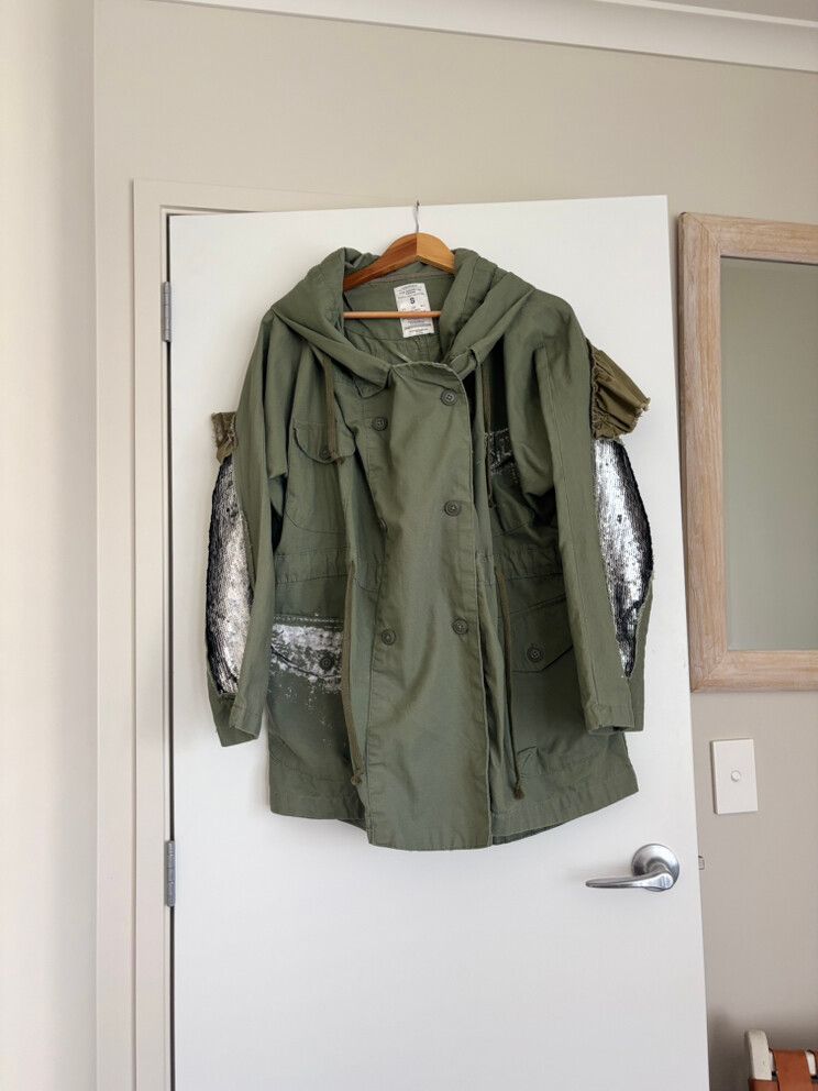 Zara Woman Khaki Sparkling Parka - Size S